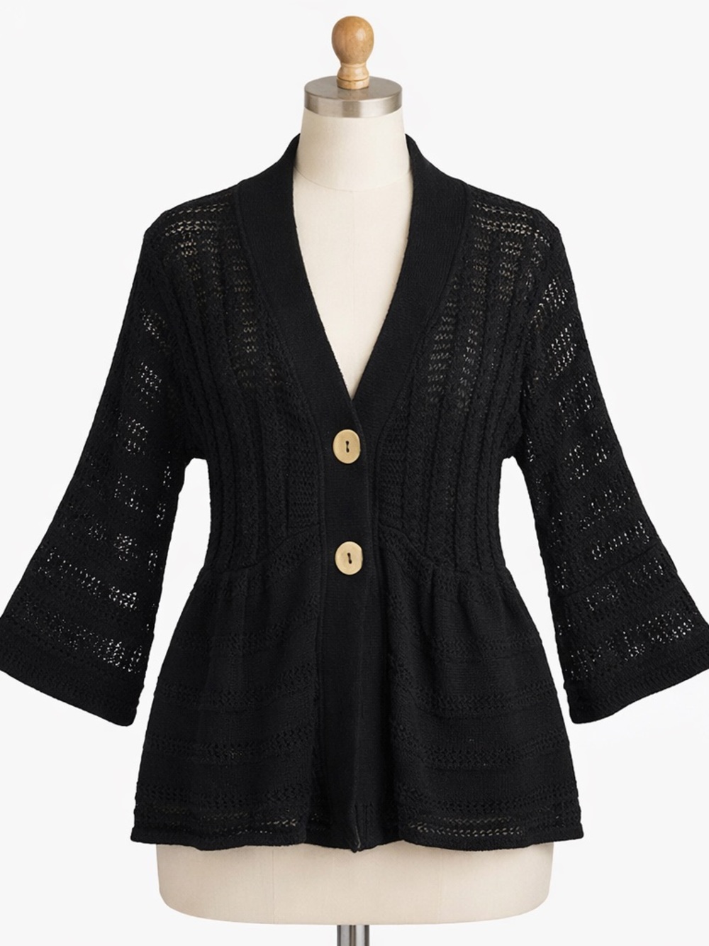 J’Envie New York women Black Sweater Cardigan with Button Detail size medium